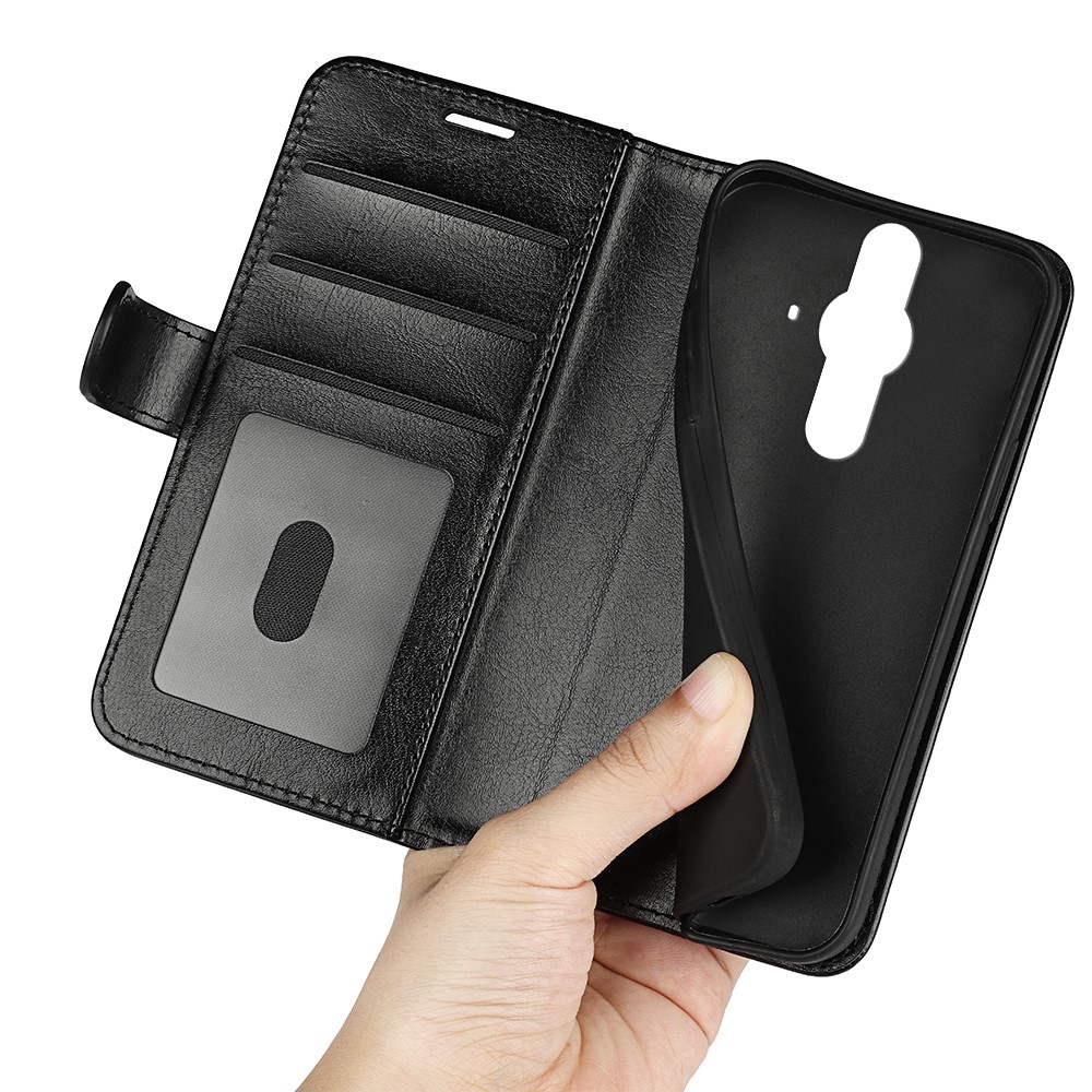 Supporting Stand Flip Case Crazy Horse Texture PU Leather Wallet Folio Cover with Magnetic Closure for Sony Xperia Pro-I - Black-8
