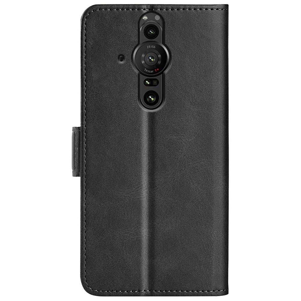 Magnetic Closure Phone Cover Stand Book Design PU Leather Flip Wallet Phone Case for Sony Xperia Pro-I - Black-3
