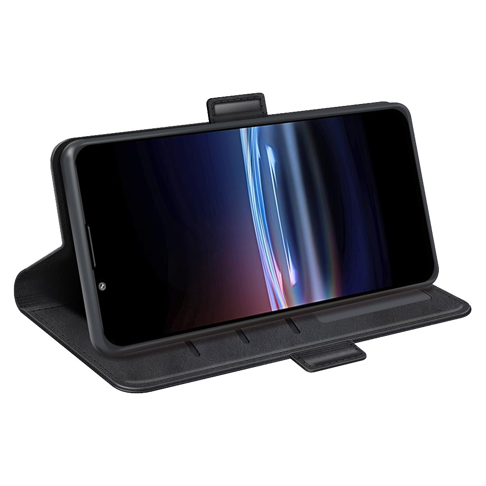 Magnetic Closure Phone Cover Stand Book Design PU Leather Flip Wallet Phone Case for Sony Xperia Pro-I - Black-5