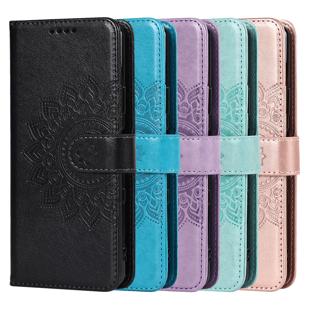 Fall-proof R61 Texture Pattern Imprinting Felled Seam Design PU Leather Wallet Phone Cover Shell for Sony Xperia 10 III 5G/Xperia 10 III Lite - Black-11