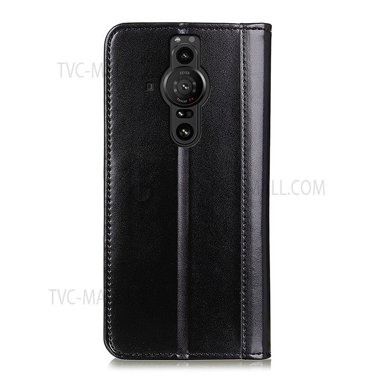Wallet Flip Split Leather Stand Magnetic Auto Closure Drop-proof Anti-scratch Protective Cover for Sony Xperia Pro-I - Black-3