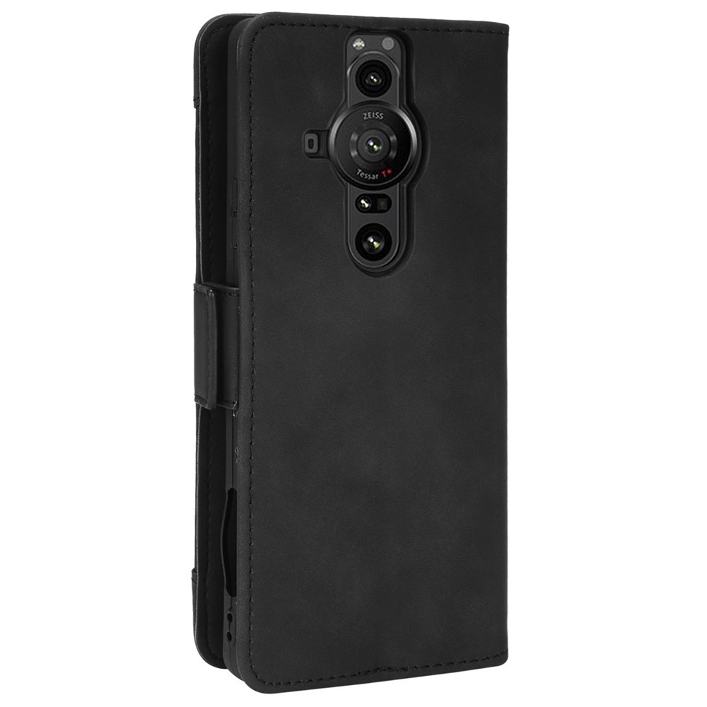 For Sony Xperia Pro-I Drop-proof Magnetic Closure Flip Case Multiple Card Slot Design Wallet Stand PU Leather Phone Cover - Black-3
