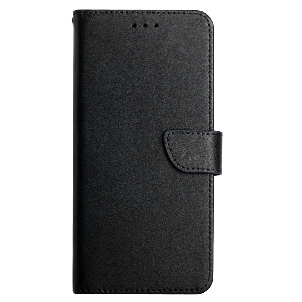 Nappa Texture Flip TPU+Genuine Leather Phone Covering Phone Case Magnetic Closure Stand Wallet for Sony Xperia Pro-I - Black-8