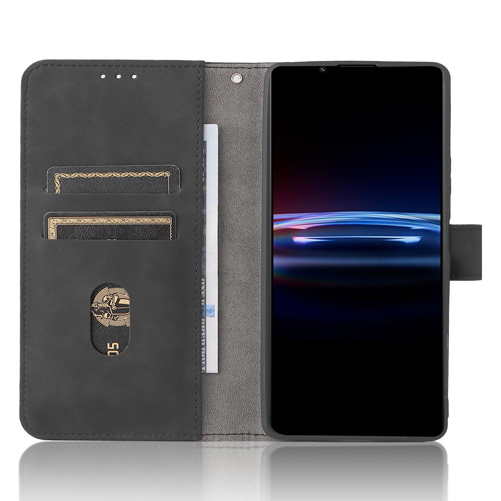 For Sony Xperia Pro-I Folio Flip Skin-touch Feeling Case Dual-sided Magnetic Clasp Stand Wallet Leather Drop-proof Cover - Black-4
