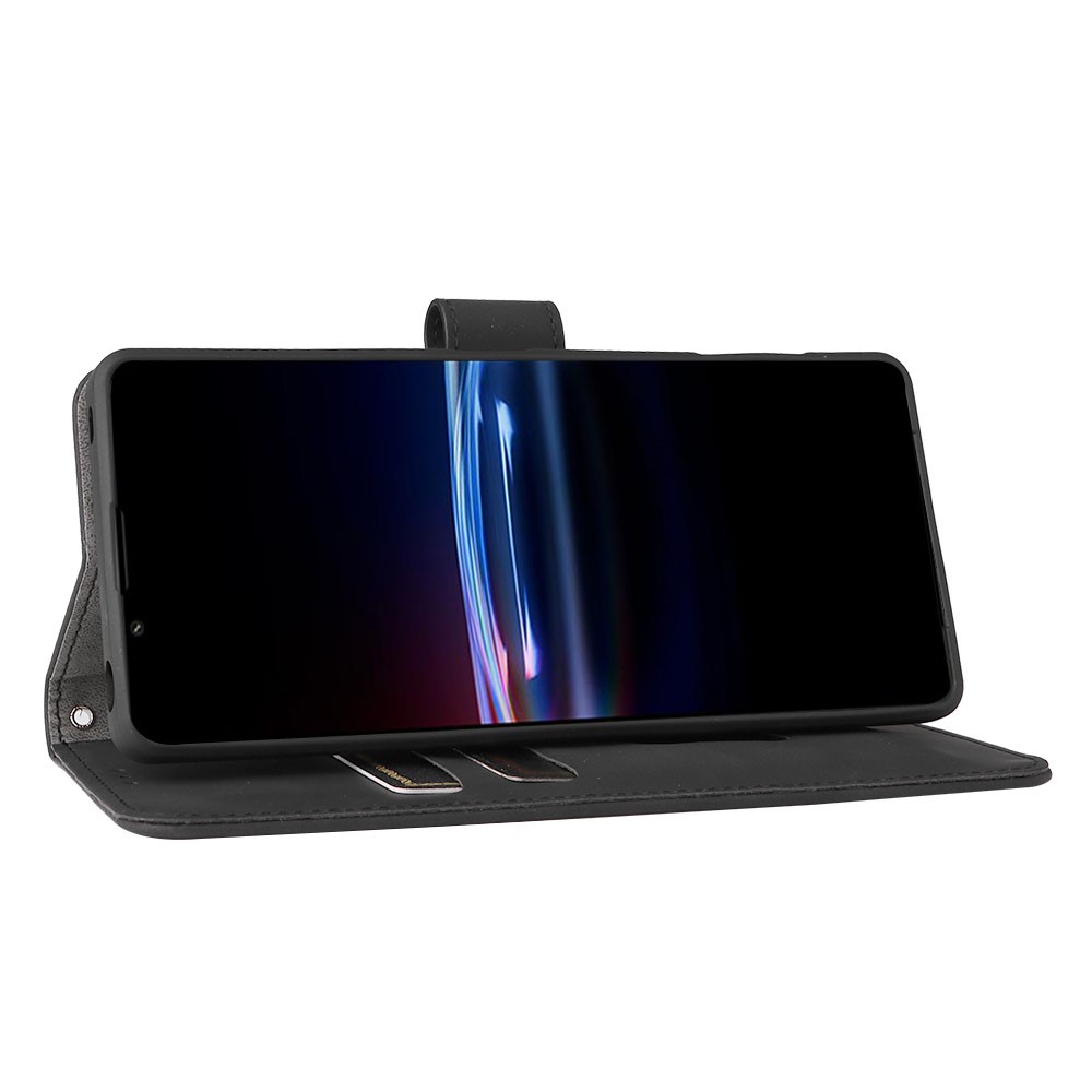 For Sony Xperia Pro-I Folio Flip Skin-touch Feeling Case Dual-sided Magnetic Clasp Stand Wallet Leather Drop-proof Cover - Black-5