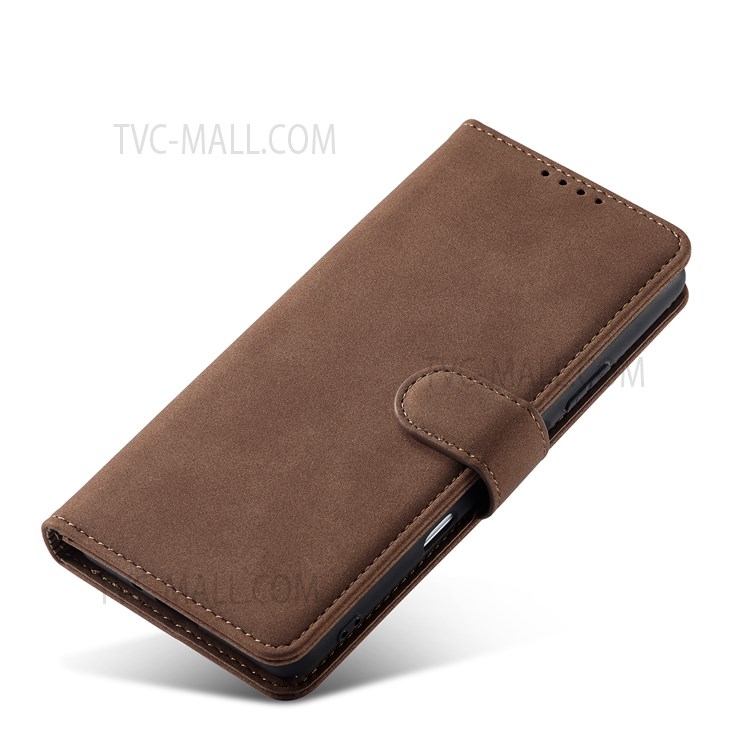 For Sony Xperia 5 III 5G Drop-proof Matte PU Leather RFID Blocking Flip Wallet Well-protected Phone Case with Stand - Dark Brown-6