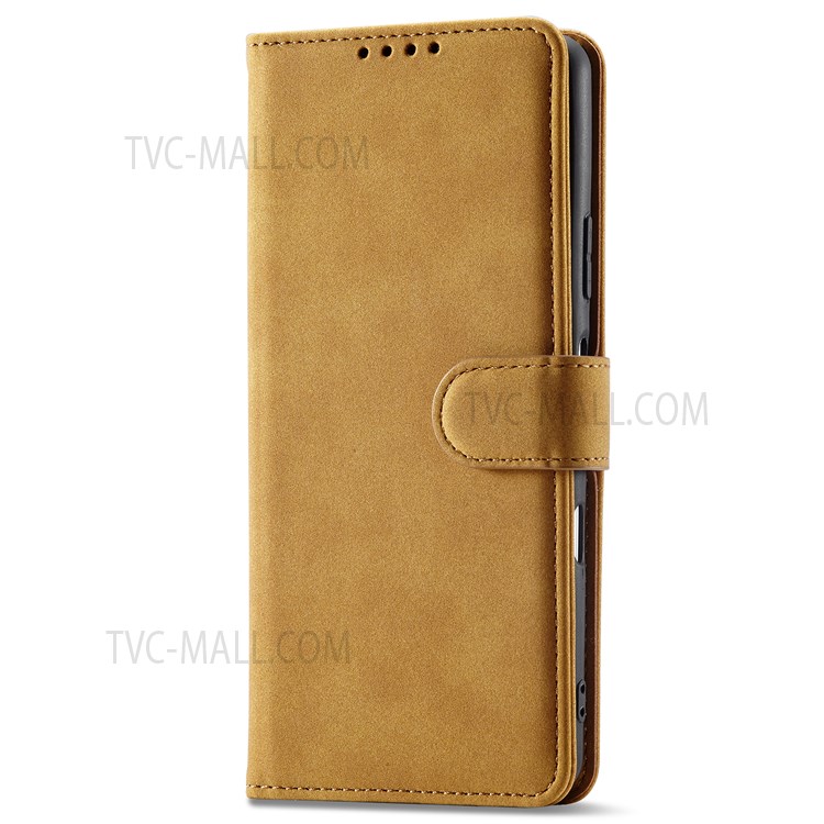 For Sony Xperia 1 III 5G Shockproof Anti-scratch Matte PU Leather RFID Blocking Wallet Phone Case with Stand - Light Brown-2
