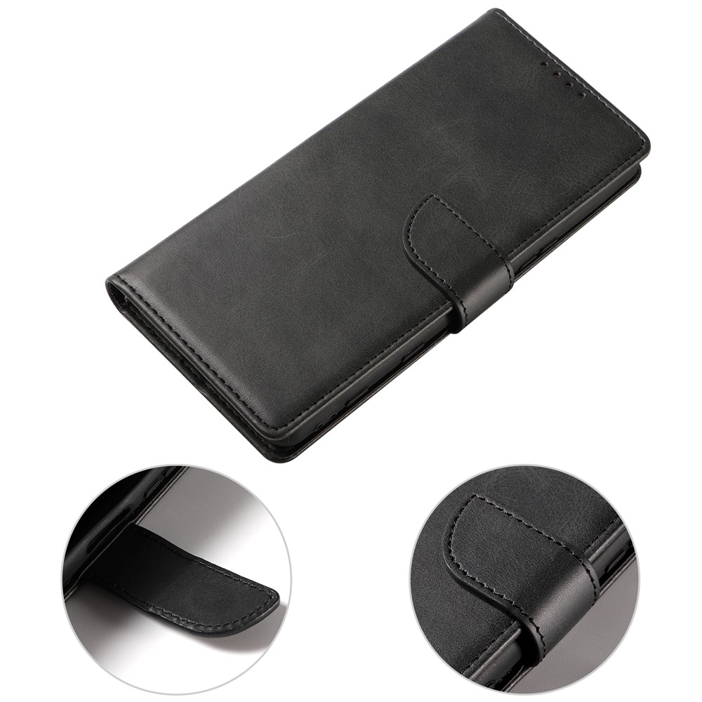 Magnetic Clasp Textured PU Leather + Soft TPU Phone Cover Case for Sony Xperia 5 III 5G - Black-8