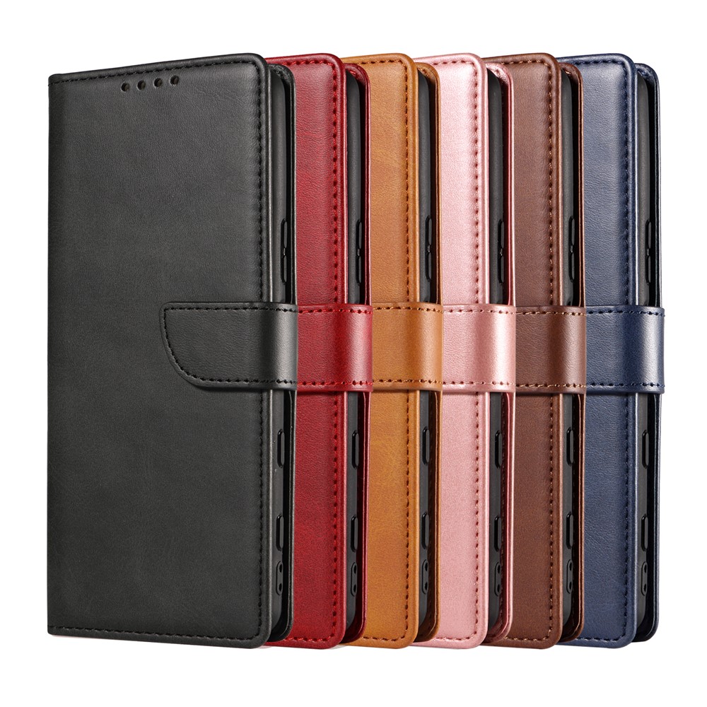 Magnetic Clasp Textured PU Leather + Soft TPU Phone Cover Case for Sony Xperia 5 III 5G - Black-9