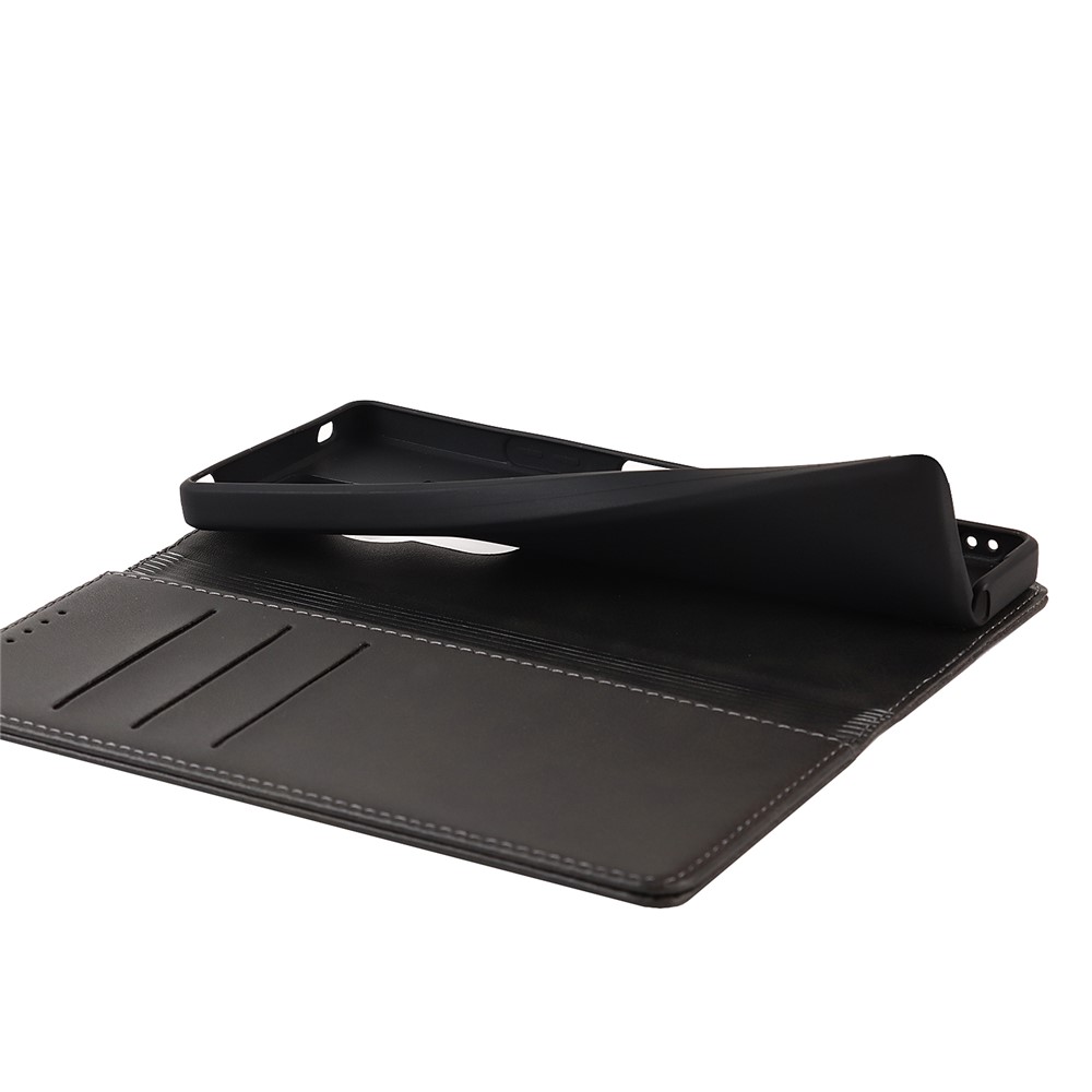 For Sony Xperia Pro-I Auto-absorbed TPU+PU Leather Phone Protective Cover Wallet Stand Function Phone Case - Black-9