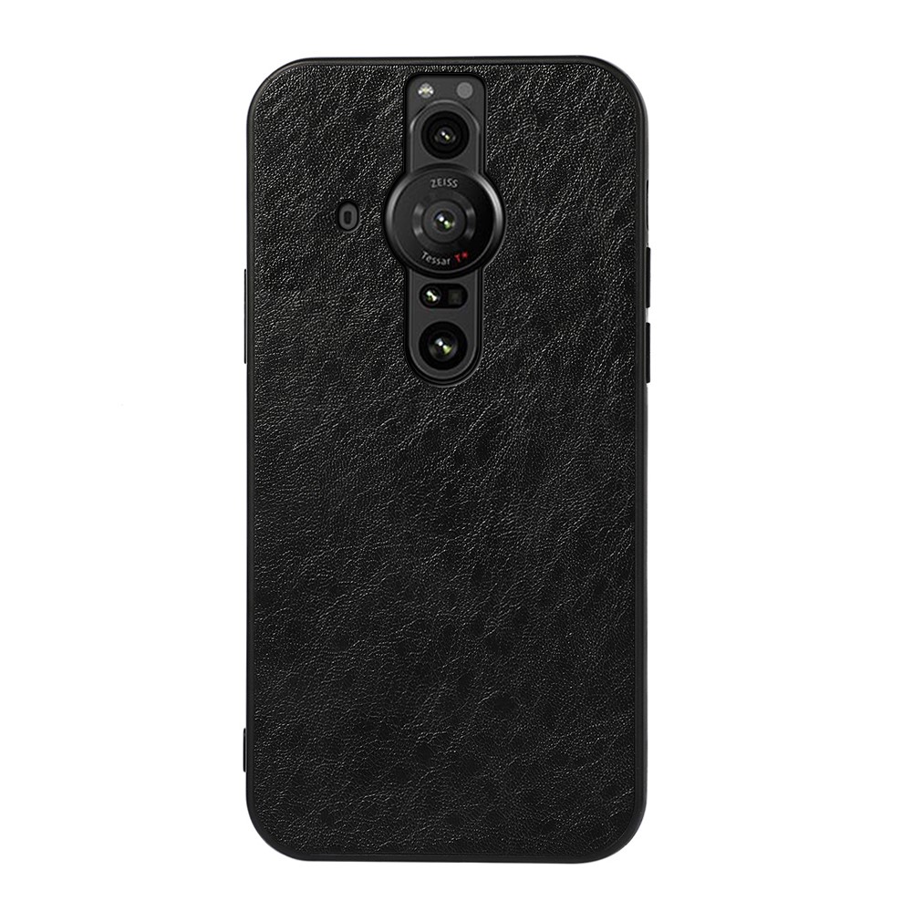 PU Leather Coated TPU + PC Case Anti-drop Crazy Horse Texture Phone Case for Sony Xperia Pro-I - Black-1