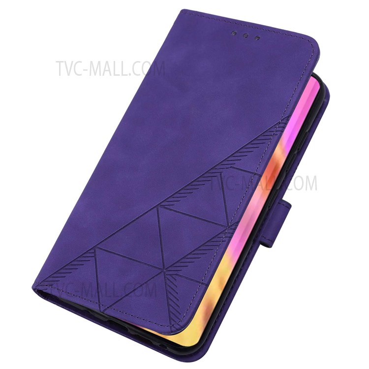 PB2-1 Series Anti-fall PU Leather Phone Cover Shell Scratch Resistant Imprinted Phone Case with Long Strap Wallet for Sony Xperia 1 III 5G - Purple-10