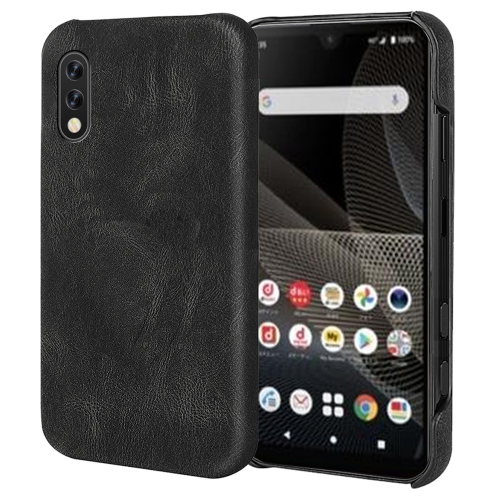PU Leather Coated PC Shockproof Case Drop-proof Protective Mobile Phone Cover for Sony Xperia Ace 2 - Black-1