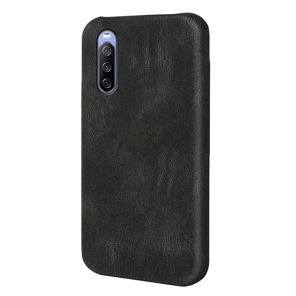 Scratch-resistant Anti-drop PU Leather Coated PC Cover Phone Case for Sony Xperia 10 III Lite/Xperia 10 III 5G - Black-2
