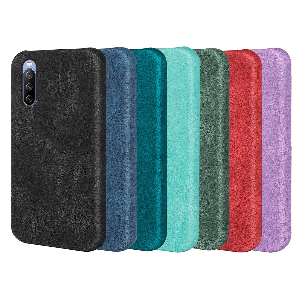 Scratch-resistant Anti-drop PU Leather Coated PC Cover Phone Case for Sony Xperia 10 III Lite/Xperia 10 III 5G - Black-5