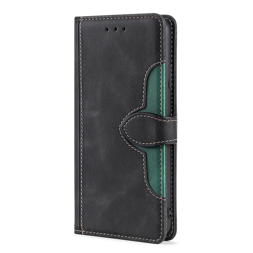 PU Leather + TPU Mobile Phone Cover Bi-color Splicing Style Flip Wallet Stand Anti-fall Cell Phone Case for Sony Xperia Pro-I - Black-3