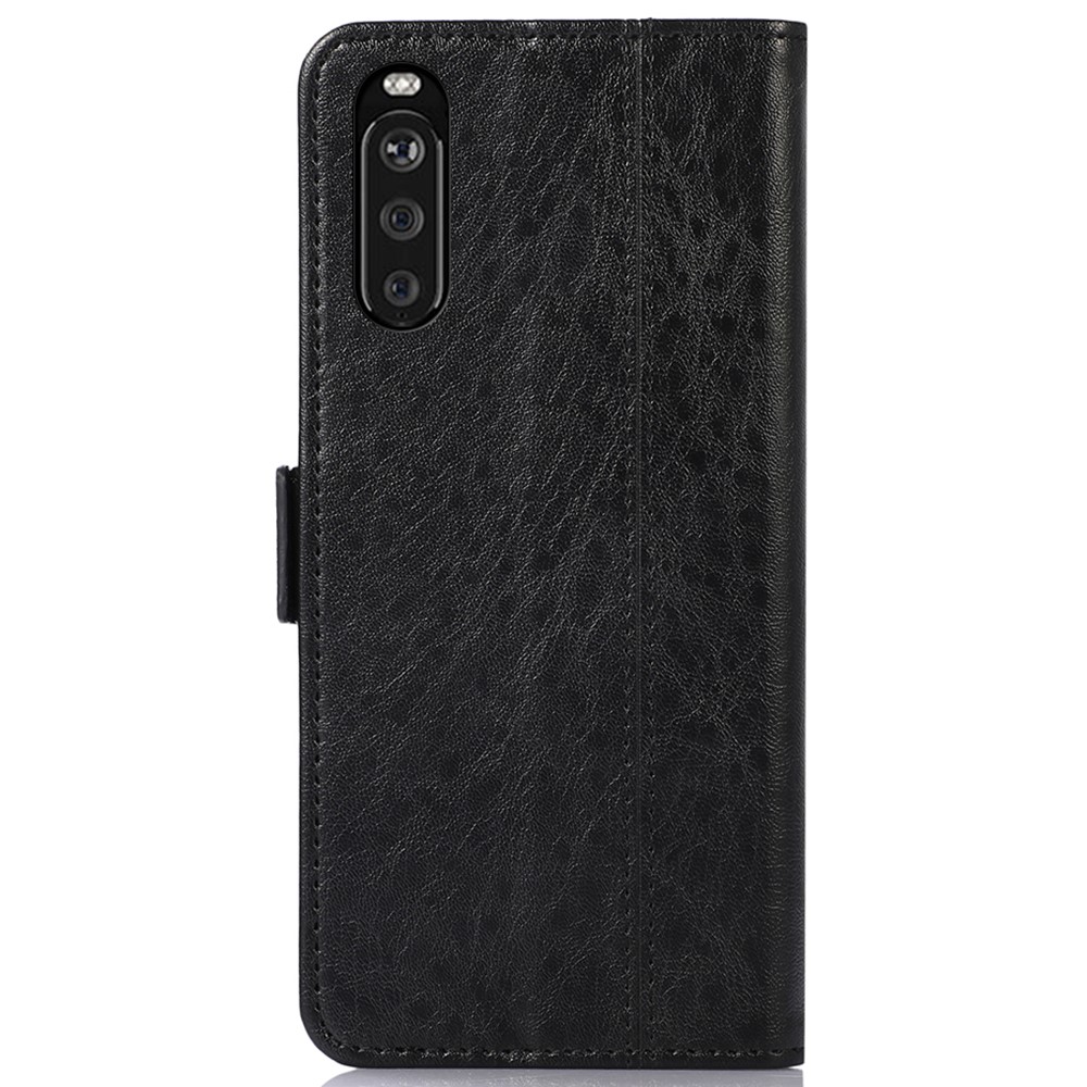 For Sony Xperia 10 III 5G/Xperia 10 III Lite Dual-layer Protection PU Leather + TPU Side Magnetic Clasps Crazy Horse Texture Stand Phone Case Cover with Wallet - Black-3