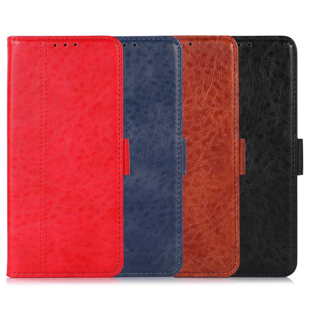 Crazy Horse Texture PU Leather Cover for Sony Xperia 5 III 5G Side Magnetic Clasps Case Wallet Stand Phone Shell - Black-9