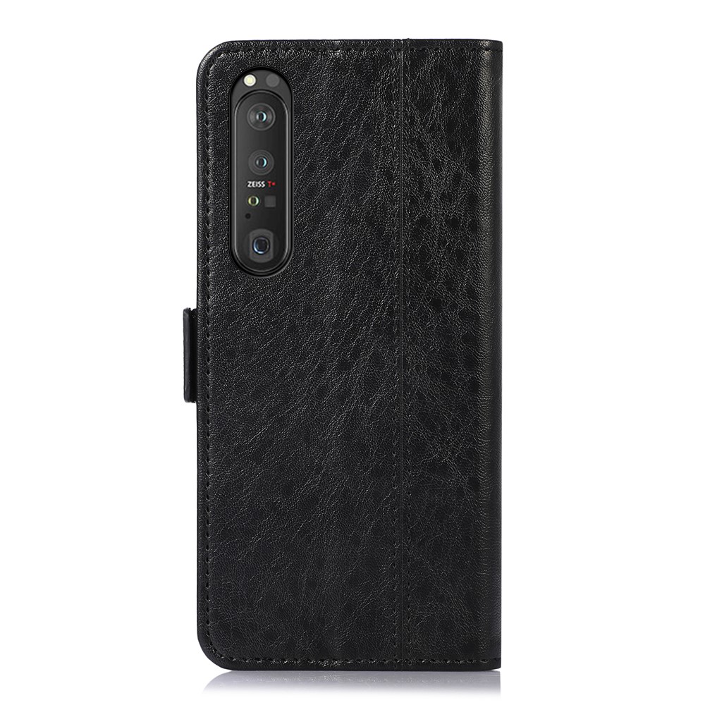 For Sony Xperia 1 III 5G Crazy Horse Texture Anti-scratch PU Leather Case Wallet Stand Phone Shell - Black-3
