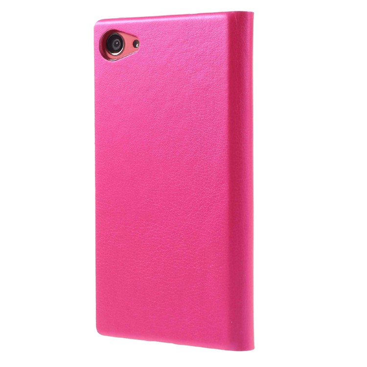 Window View Leather Phone Case for Sony Xperia Z5 Compact - Rose-2