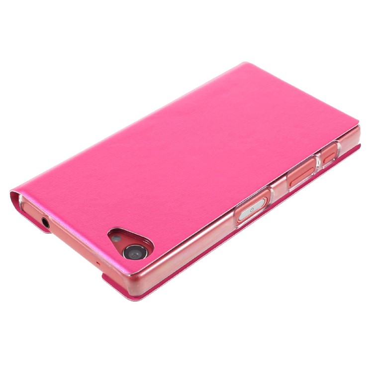 Window View Leather Phone Case for Sony Xperia Z5 Compact - Rose-4