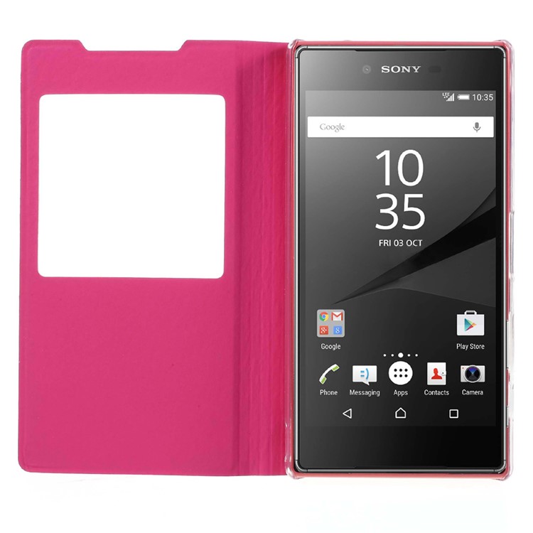 Window View Leather Phone Case for Sony Xperia Z5 Compact - Rose-5