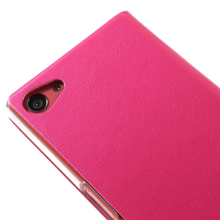 Window View Leather Phone Case for Sony Xperia Z5 Compact - Rose-7