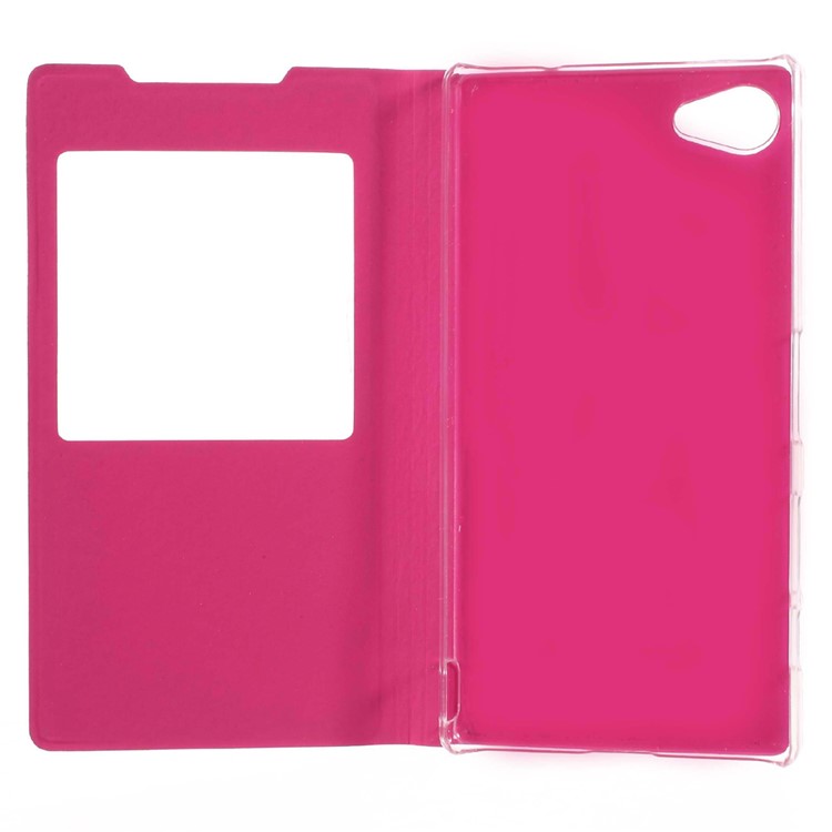 Window View Leather Phone Case for Sony Xperia Z5 Compact - Rose-8