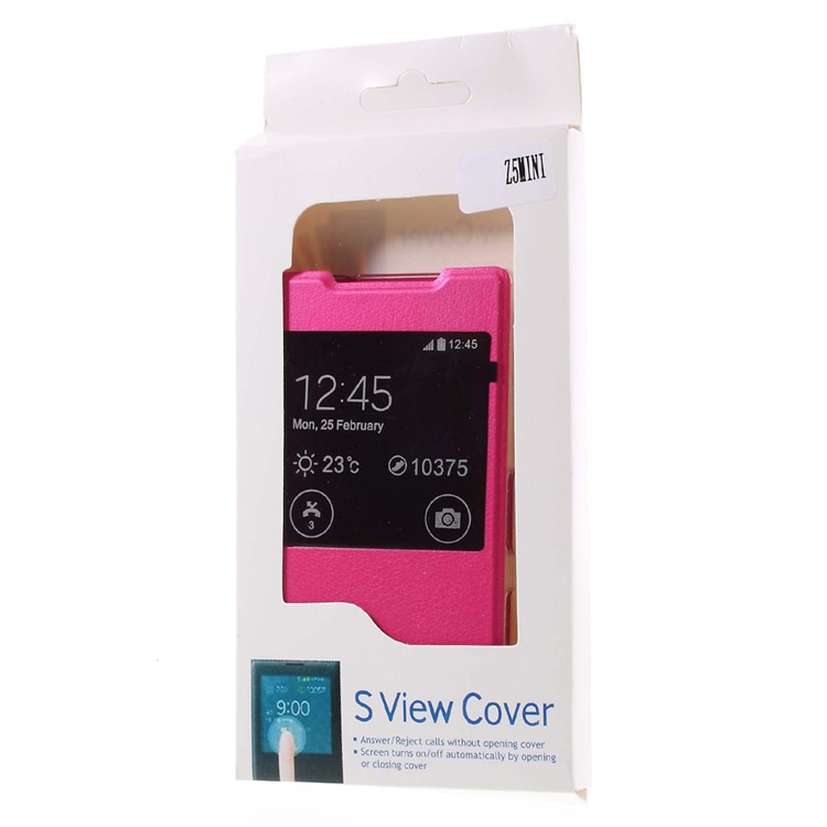 Window View Leather Phone Case for Sony Xperia Z5 Compact - Rose-9