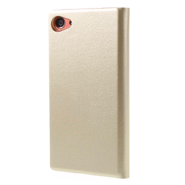 Window View Leather Shell Case for Sony Xperia Z5 Compact - Champagne-2