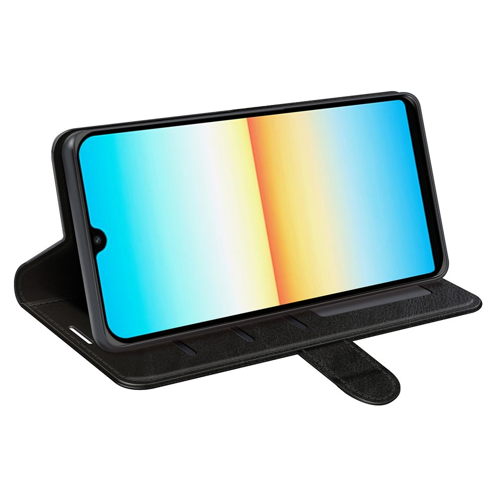 For Sony Xperia Ace III Wallet Flip Crazy Horse Texture Leather Phone Case Stand Magnetic Closure Shockproof Folio Cover - Black-3