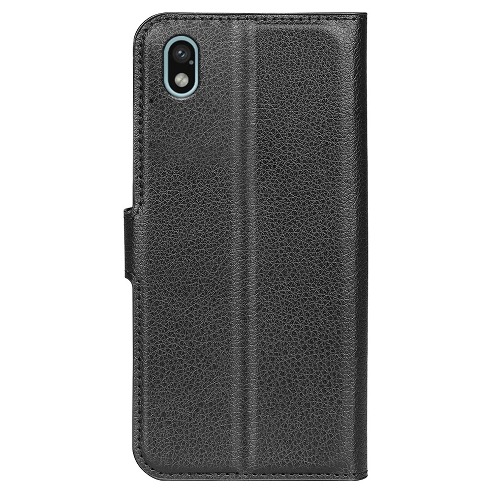 For Sony Xperia Ace III PU Leather Flip Wallet Case Litchi Texture Stand Book Shockproof TPU Inner Shell - Black-8