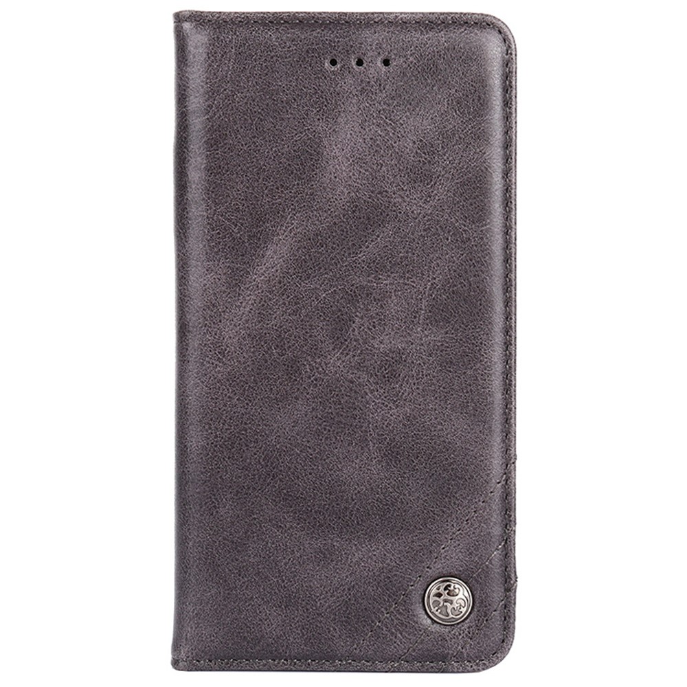 For Sony Xperia 10 IV Triangle Stitching Line Foldable Stand Phone Case PU Leather Wallet Cover - Grey-5