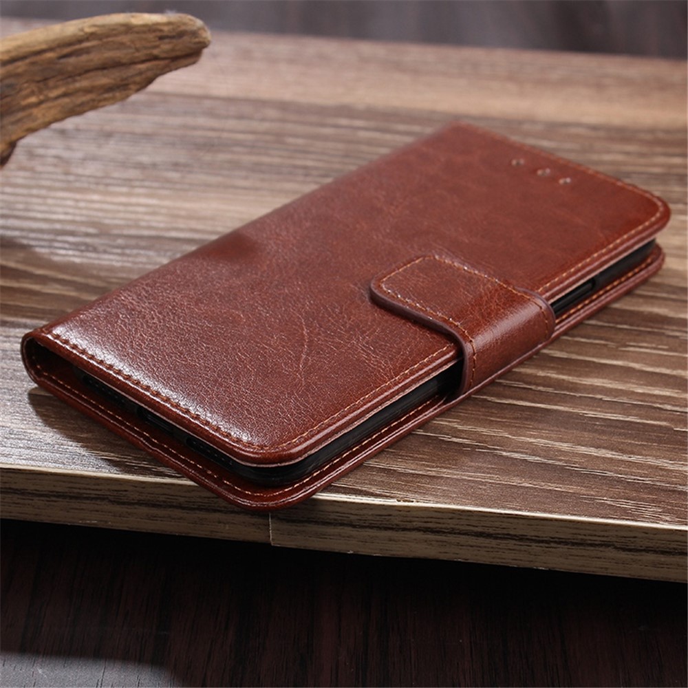 For Realme C31 Wallet Phone Case PU Leather Magnetic Clasp Stand Flip Cover - Brown-6