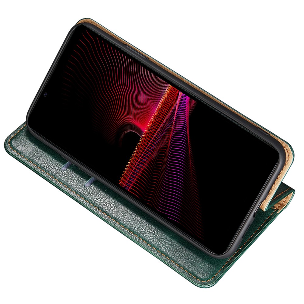 For Sony Xperia 1 IV PU Leather Wallet Phone Case Anti-scratch Stand Phone Cover Wallet Magnetic Auto Closure Protector - Green-2