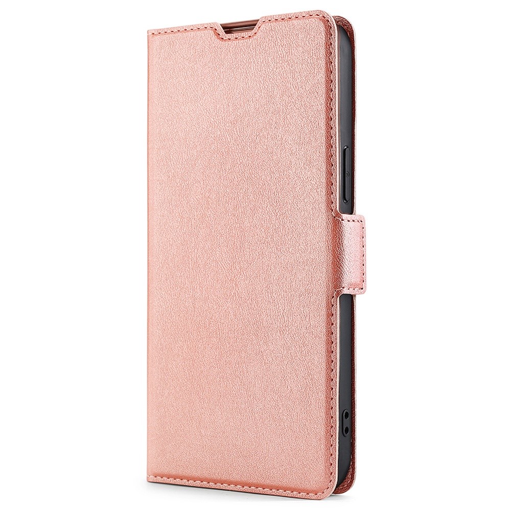 For Sony Xperia Ace III PU Leather Flip Folio Case Card Holder Stand Shockproof TPU Inner Shell Phone Cover - Rose Gold-7