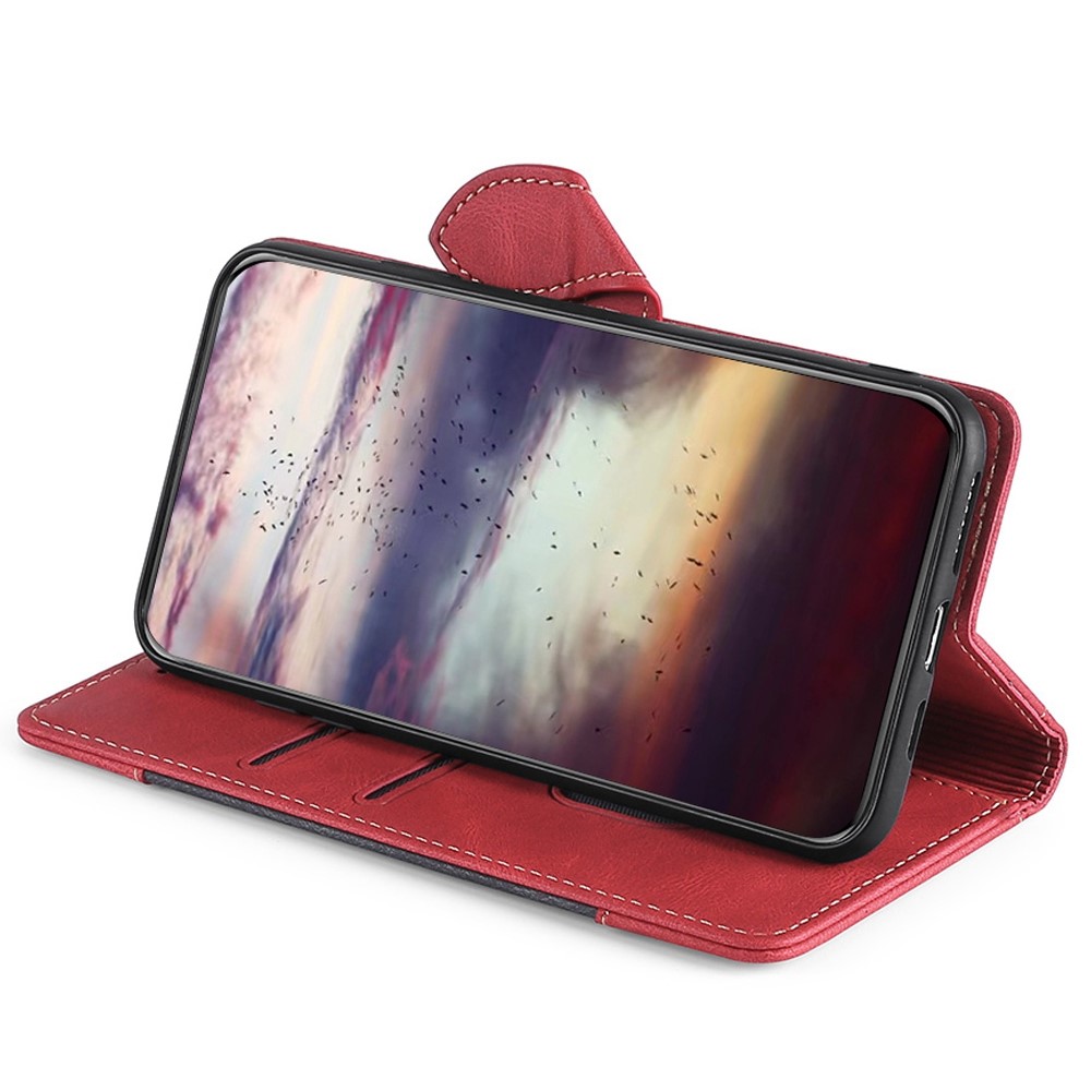 For Sony Xperia Ace III Straw Hat Pattern Flip Folio Case Skin-touch Feeling PU Leather Wallet Stand Full Protective Phone Cover - Red-3