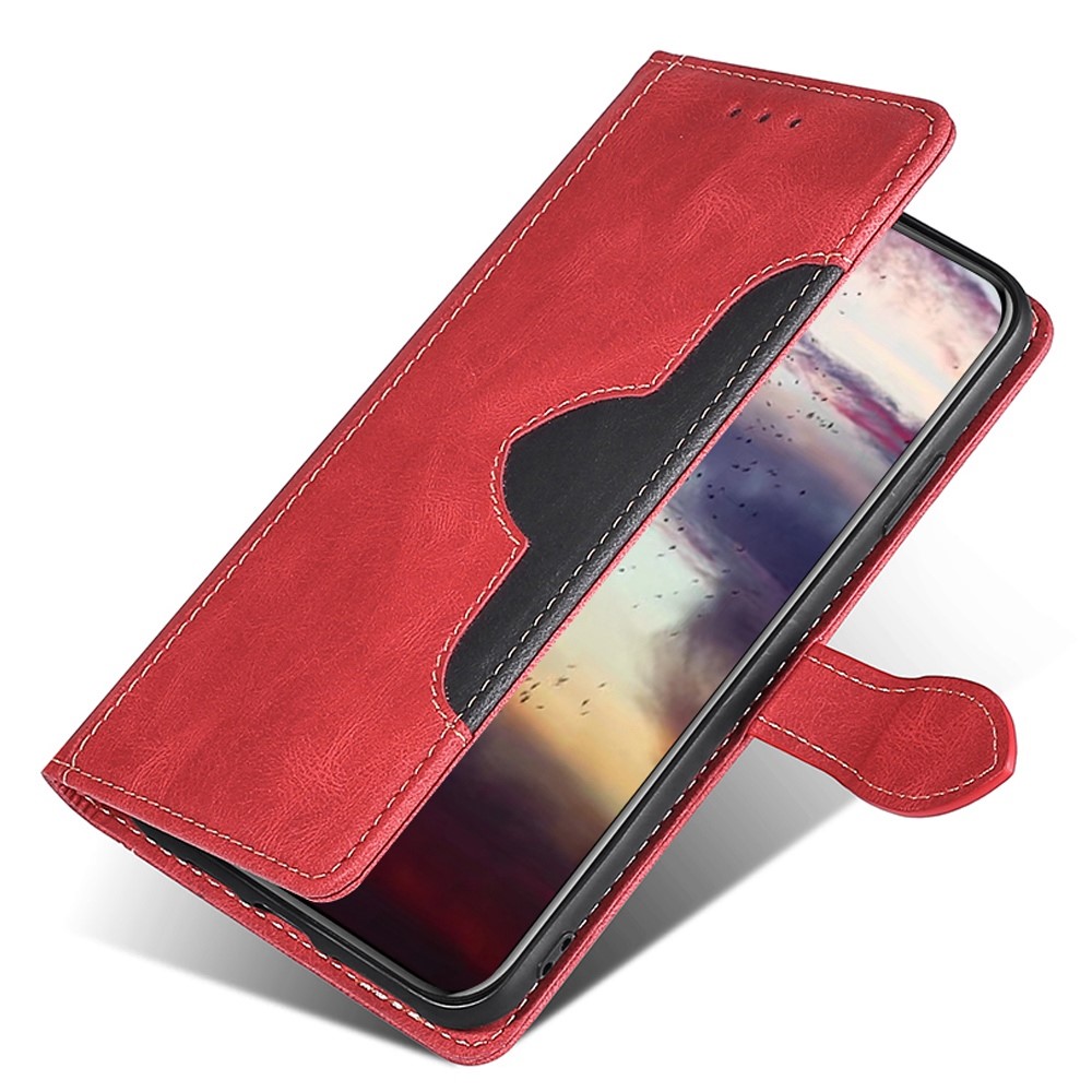 For Sony Xperia Ace III Straw Hat Pattern Flip Folio Case Skin-touch Feeling PU Leather Wallet Stand Full Protective Phone Cover - Red-4