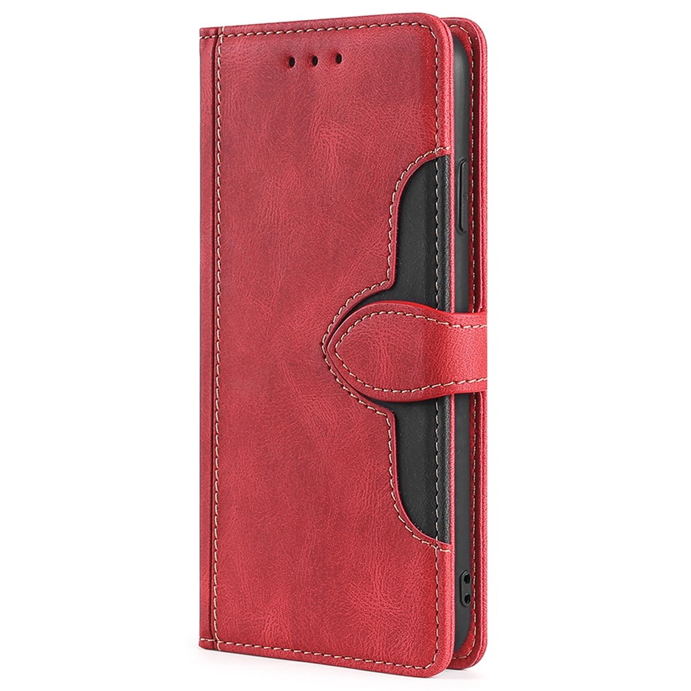 For Sony Xperia Ace III Straw Hat Pattern Flip Folio Case Skin-touch Feeling PU Leather Wallet Stand Full Protective Phone Cover - Red-6