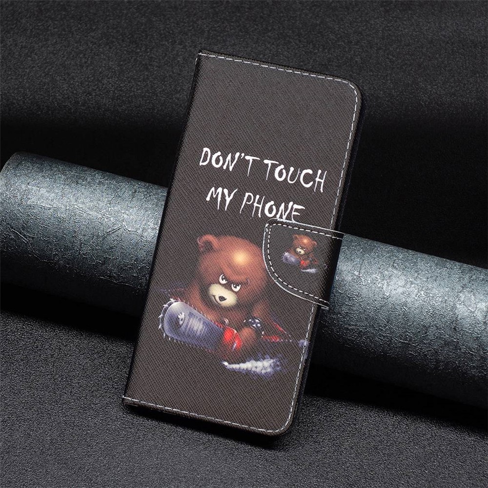 For Sony Xperia 1 III 5G BF Pattern Printing Leather Series-1 Inner and Outer Patterned Leather Case, Anti-Drop Folio Flip PU Leather Wallet Stand Phone Case Accessory - Bear-4