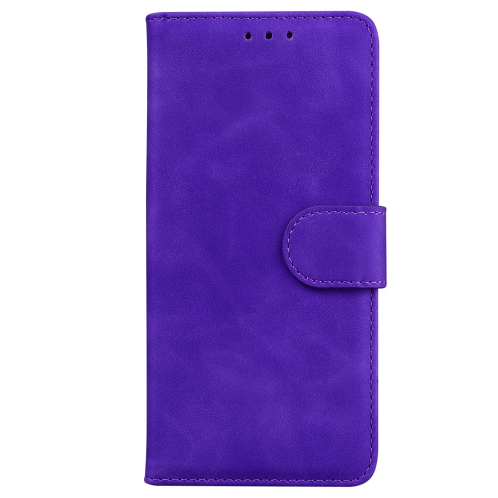 For Sony Xperia 1 IV Solid Color Foldable Stand PU Leather + TPU Shockproof Phone Case Wallet Cover - Purple-7