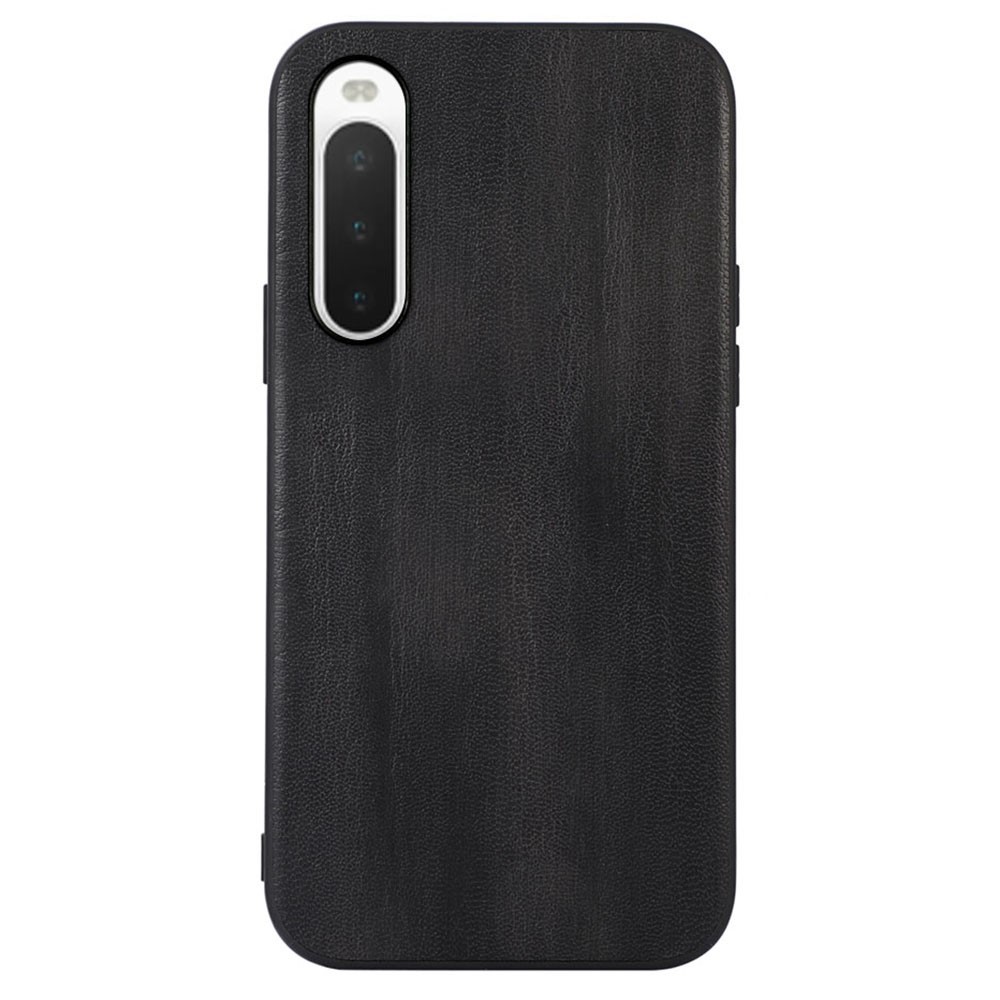For Sony Xperia 10 IV PU Leather Coated Hybrid Case Anti-Drop Phone Cover Accessory - Black-1