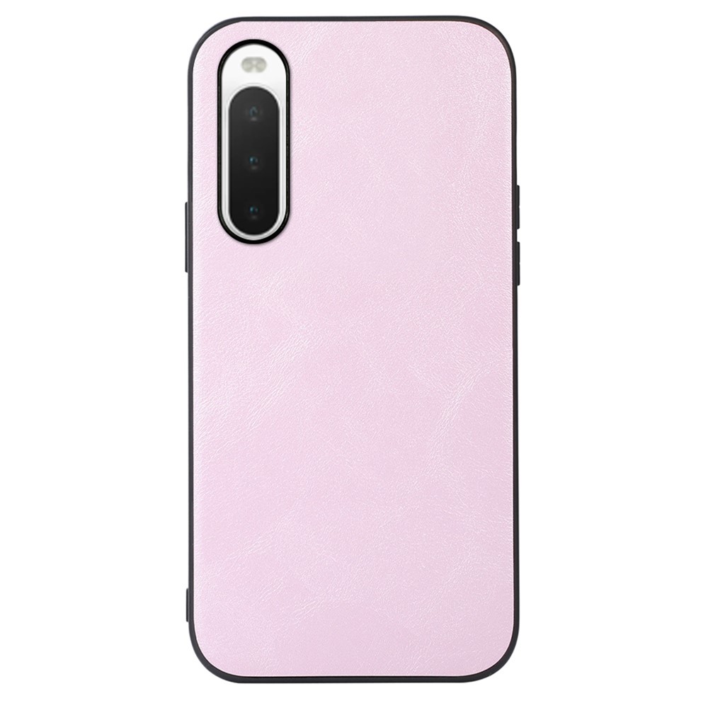 Textured PU Leather Coated Hybrid Case for Sony Xperia 10 IV, Solid Color Phone Back Cover Accessory - Pink-1