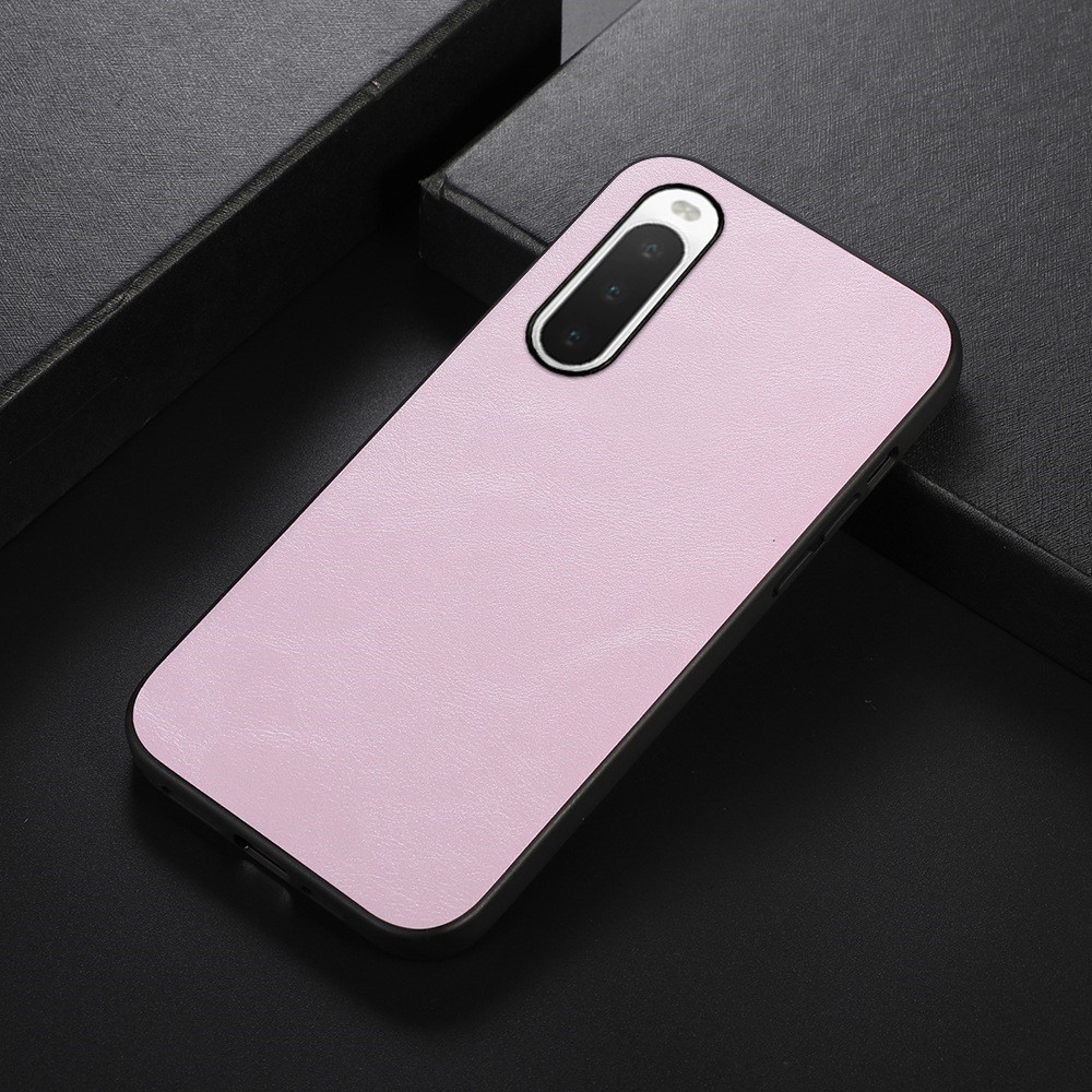 Textured PU Leather Coated Hybrid Case for Sony Xperia 10 IV, Solid Color Phone Back Cover Accessory - Pink-2