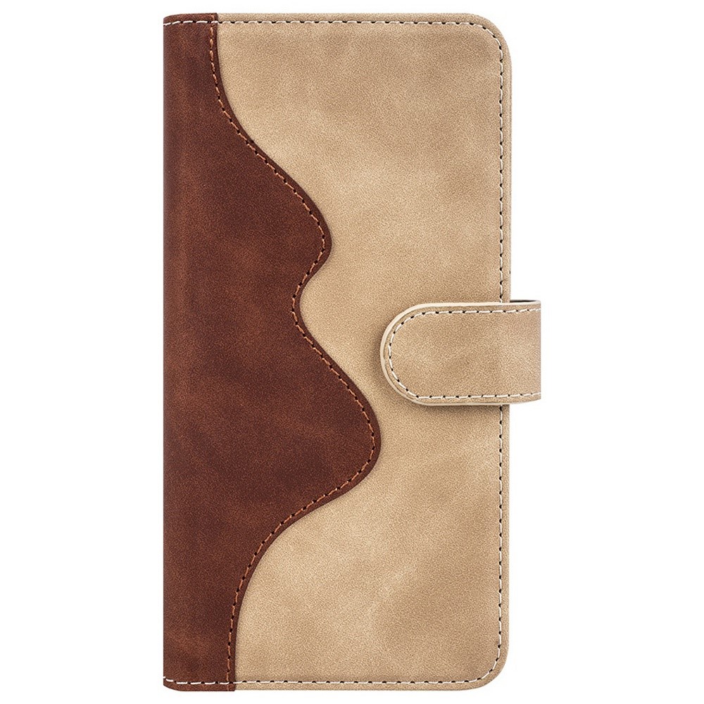 For Sony Xperia Ace III Splicing Design PU Leather Anti-scratch Wallet Phone Case with Foldable Stand - Yellow-6