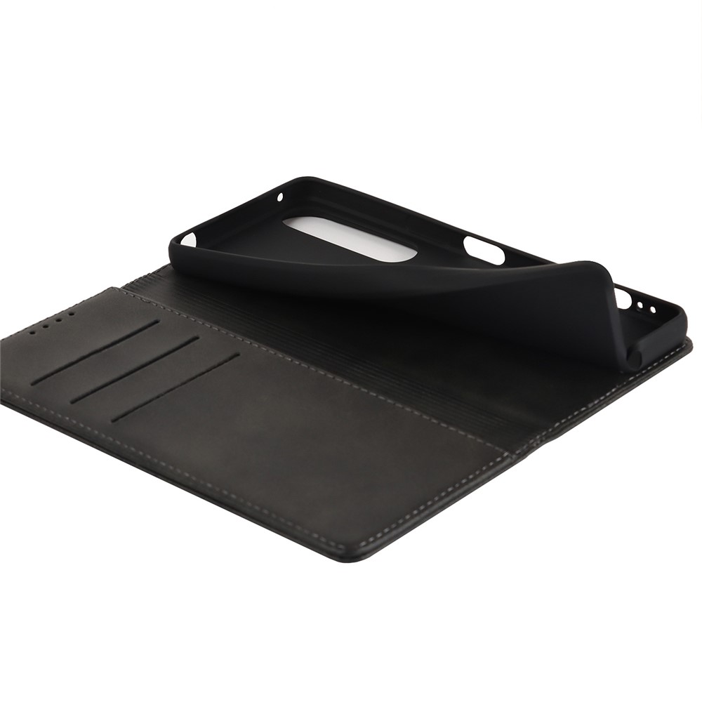 For Sony Xperia 1 IV PU Leather Protective Cover Auto-absorbed Wallet Stand Design Phone Case - Black-4