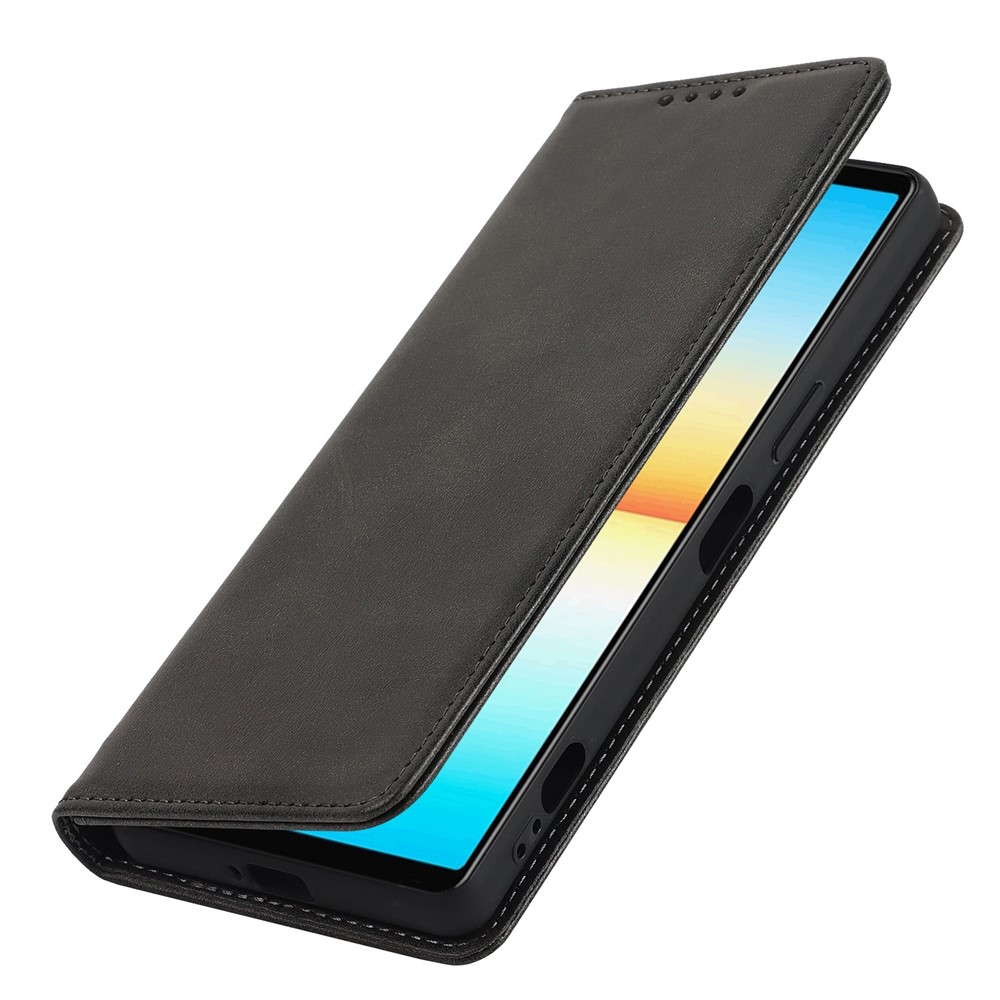 For Sony Xperia 1 IV PU Leather Protective Cover Auto-absorbed Wallet Stand Design Phone Case - Black-5