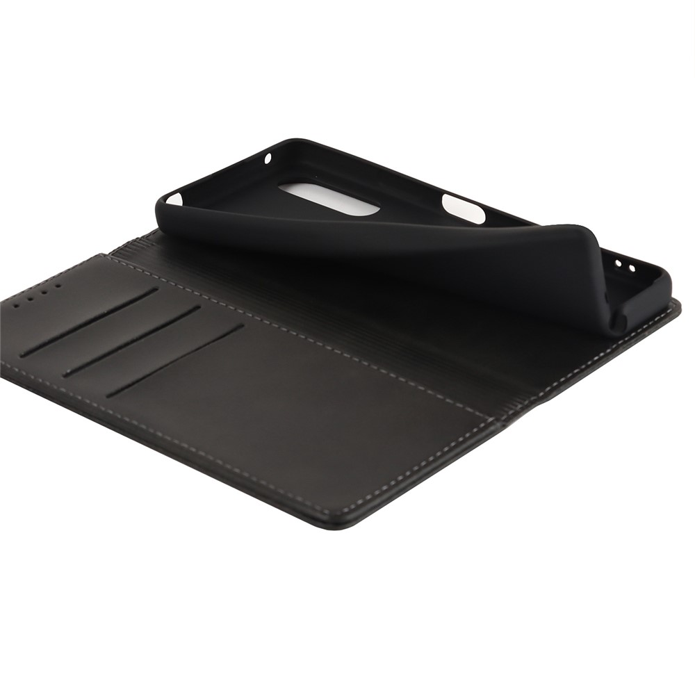 Phone Case for Sony Xperia 10 IV, Magnetic Closure Wallet Stand Cell Phone Covering Shell - Black-4