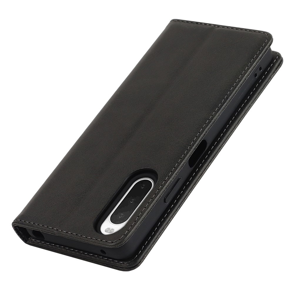 Phone Case for Sony Xperia 10 IV, Magnetic Closure Wallet Stand Cell Phone Covering Shell - Black-6