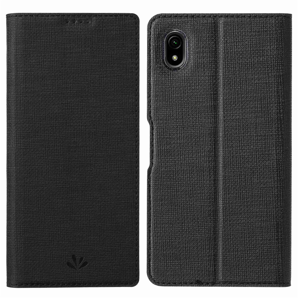 VILI DMX Series for Sony Xperia Ace III PU Leather Card Slot Protective Cover Stand Flip Phone Case - Black-1